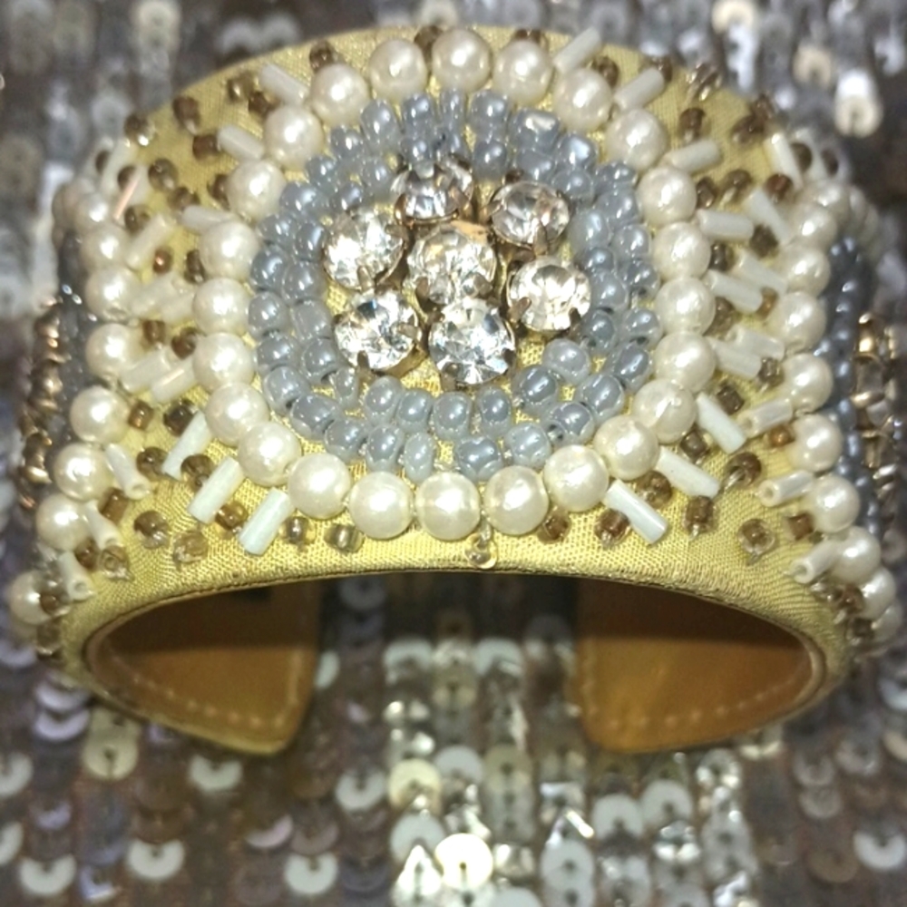 G-lish Elegant Gold and Silver Beaded Bracelet